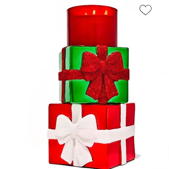 Bath & Body Works STACKED PRESENTS 3 Wick Candle Pedestal Holder Metallic NEW - Picture 6 of 16